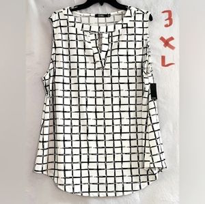 NWOT Cure ladies‎ black & white striped top 3XL - #389